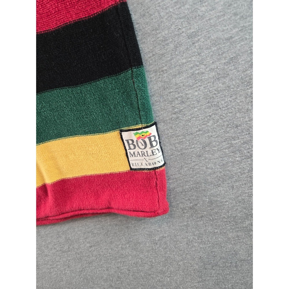 Billabong X Bob Marley Sweater Mens S Multicolor Striped Henley Long Sleeve Knit - Picture 8 of 12
